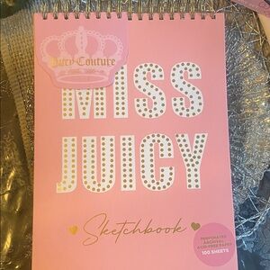 JUICY COUTURE Pink Perforated Sketchbook!